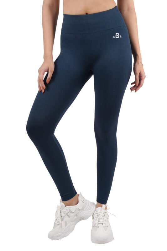 Teal Blue High Waist Ruched Leggings